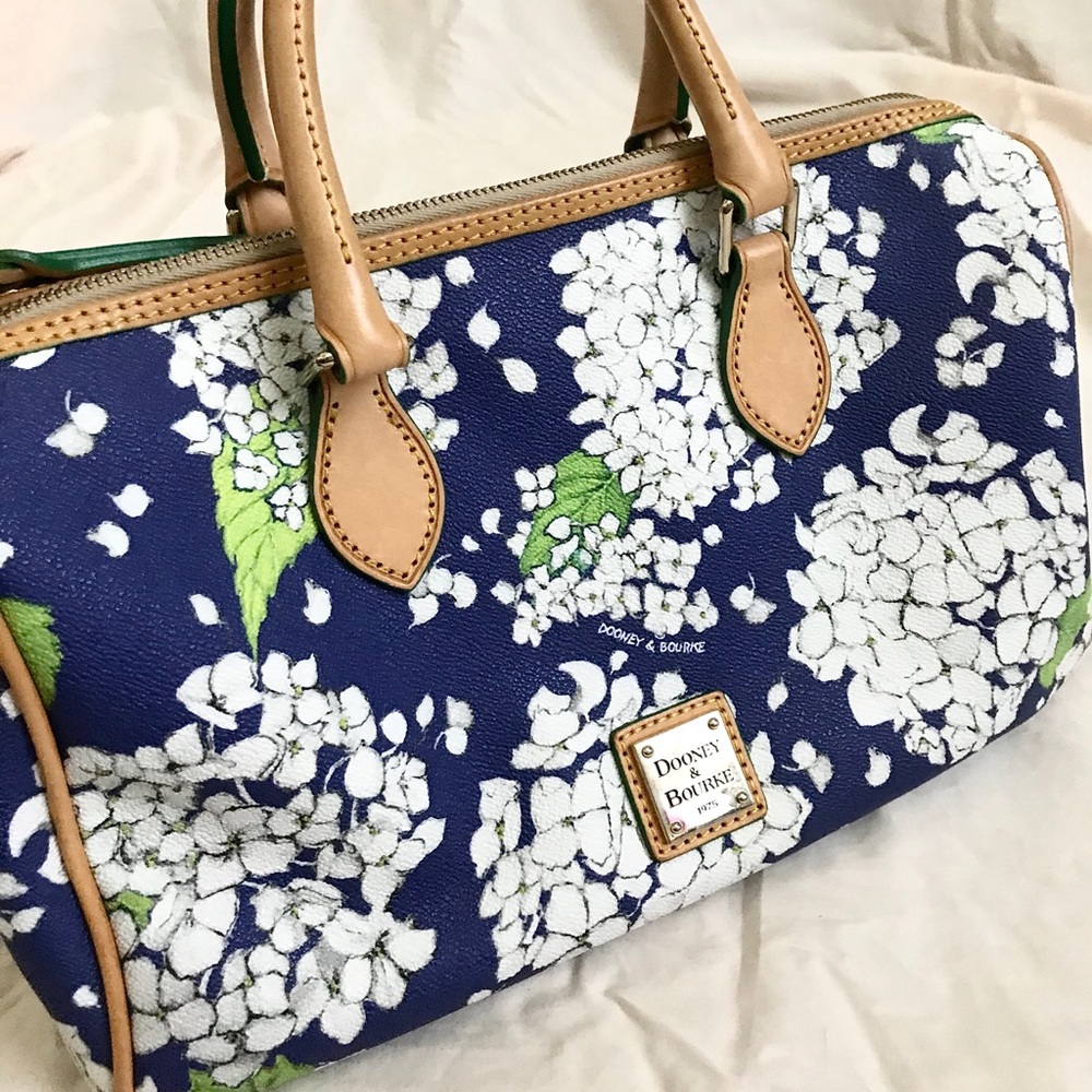 Dooney & Bourke Royal Blue & White Flower Purse